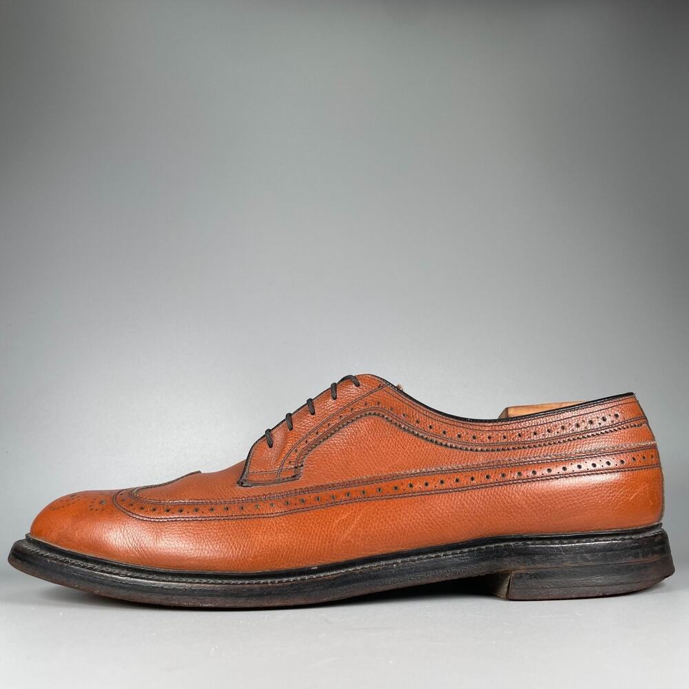 Johnston Murphy Aristocraft Men's 14 A Brown Leather Longwing V Cleat Dress Shoe